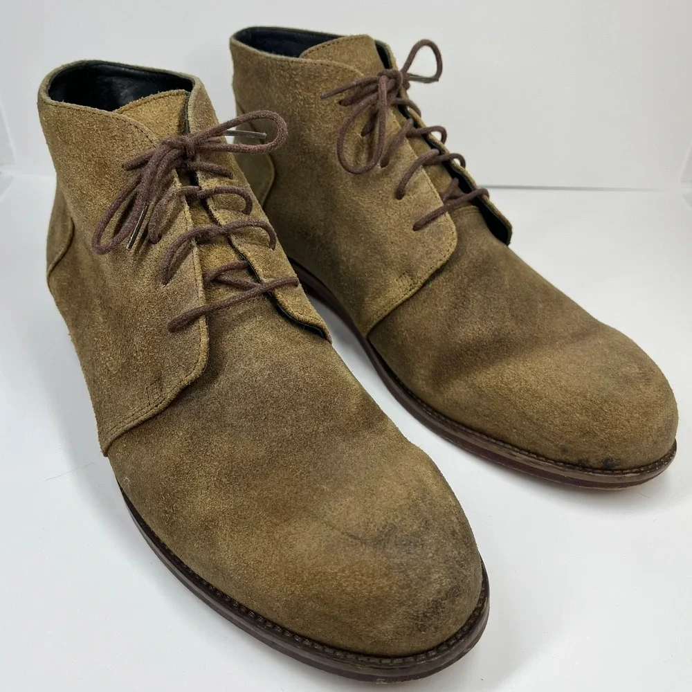 Nisolo Suede Leather Chukka Boots Men's 12 Casual Comfort Lace Up Preppy Tobacco